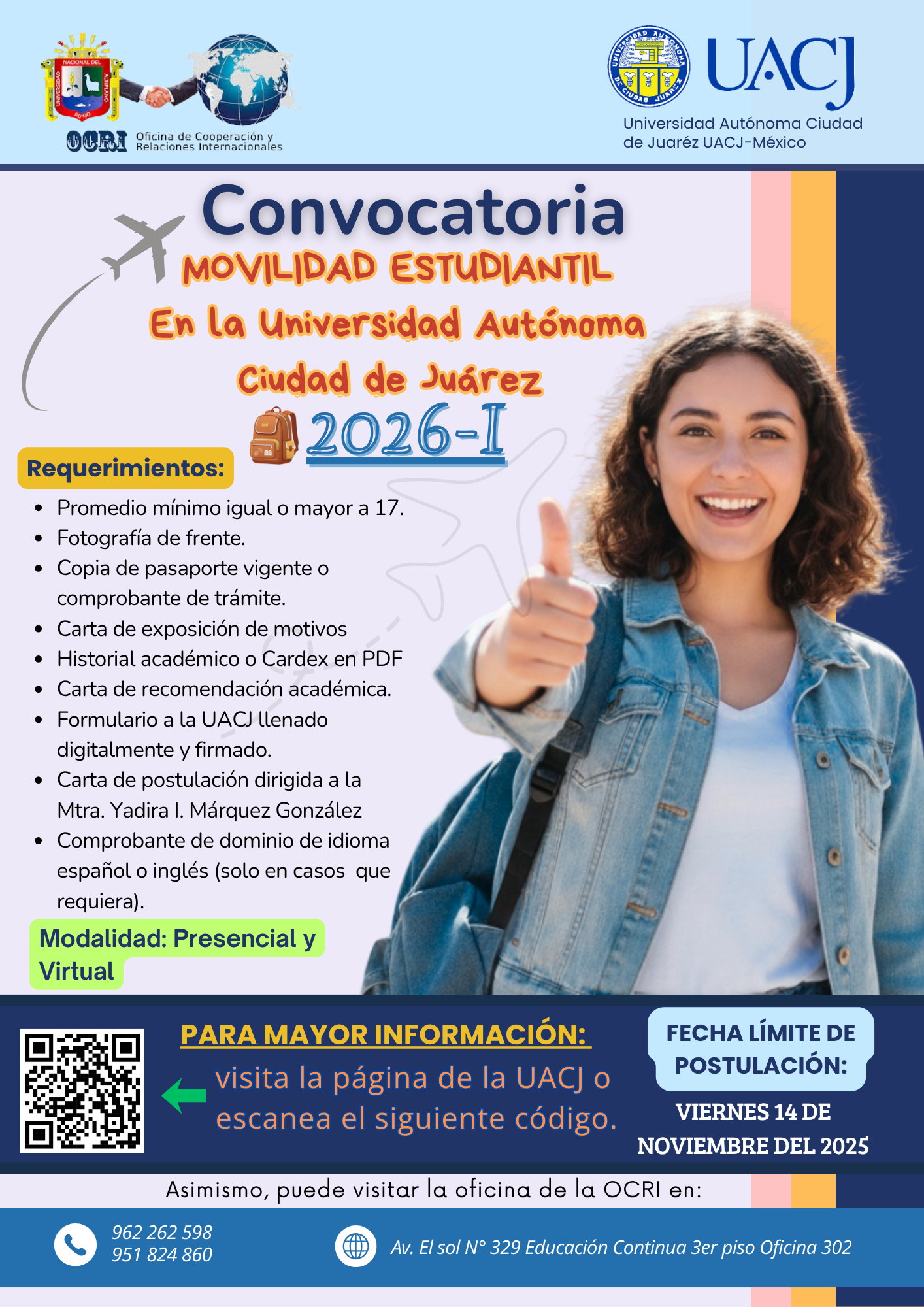 MOVILIDAD ESTUDIANTIL en la Universidad Autónoma de Ciudad Juárez 2026-I